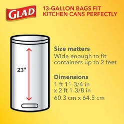 Glad® Medium Quick-Tie® Trash Bags - ForceFlex® 13 Gallon White Trash Bag, Unscented - 80 Count (70403)