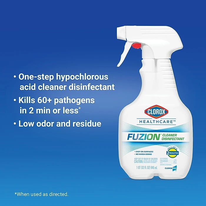 Clorox Healthcare® Fuzion® Cleaner Disinfectant, Spray , 32 Fluid Ounces (31478) (Package May Vary)