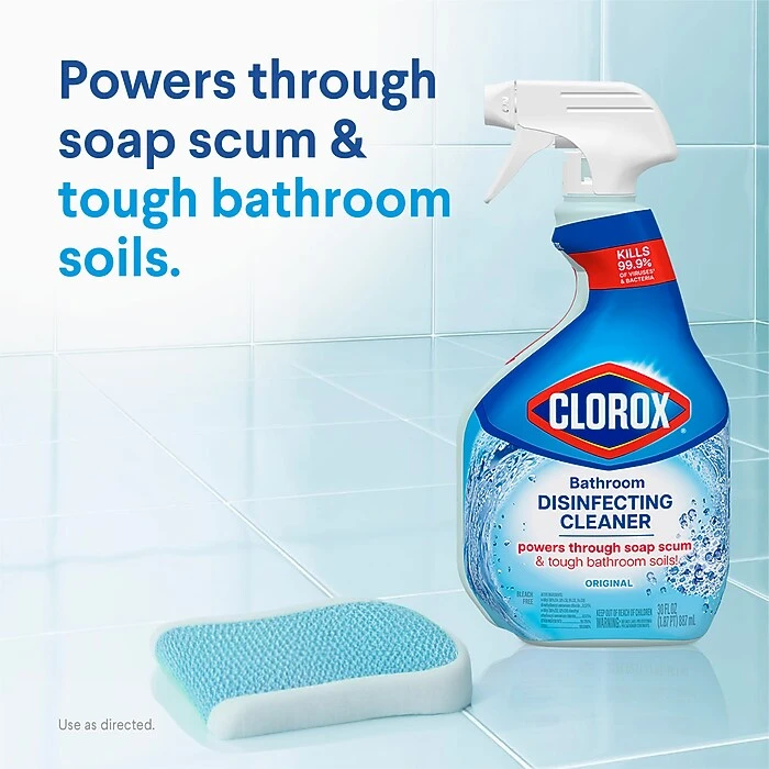 Clorox® Disinfecting Bathroom Cleaner, Bleach Free – 30 Ounce Spray Bottle (08033)