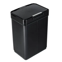 Honey-Can-Do Motion Sensor Steel Indoor Trash Can With Automatic Lid, 13.2 Gallon, Black (TRS-08415)