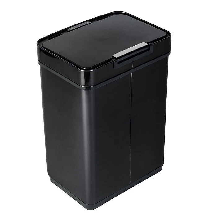 Honey-Can-Do Motion Sensor Steel Indoor Trash Can With Automatic Lid, 13.2 Gallon, Black (TRS-08415)