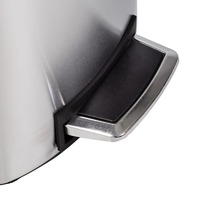 Honey-Can-Do Steel Indoor Square Soft-Close Step Trash Can With Hinged Lid, 13.2 Gallon, Silver (TRS-09335) - Image 4