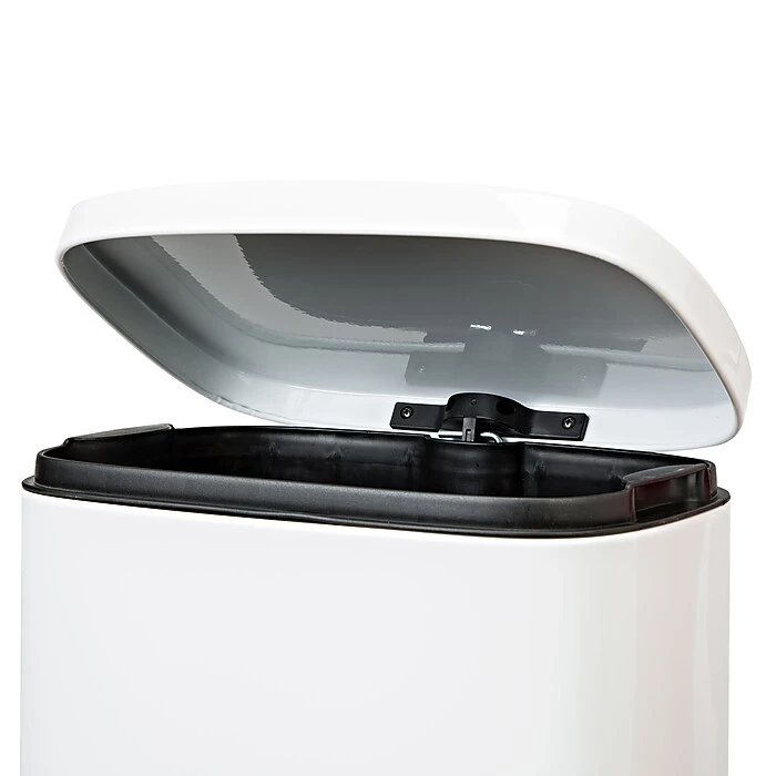 Honey-Can-Do Steel Indoor Trash Can Set With Hinged Lid, 7.92 & 1.32 Gallon, White (TRS-09076) - Image 4