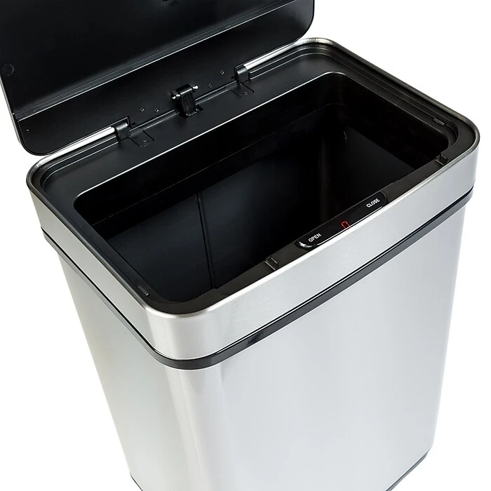Honey-Can-Do Motion Sensor Steel Indoor Trash Can With Automatic Lid, 13.2 Gallon, Silver (TRS-08414) - Image 5