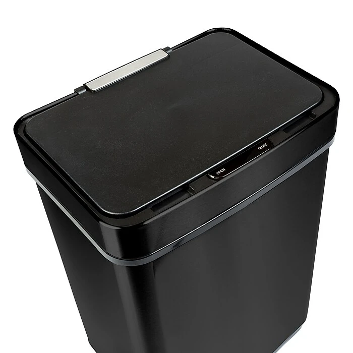 Honey-Can-Do Motion Sensor Steel Indoor Trash Can With Automatic Lid, 13.2 Gallon, Black (TRS-08415) - Image 7