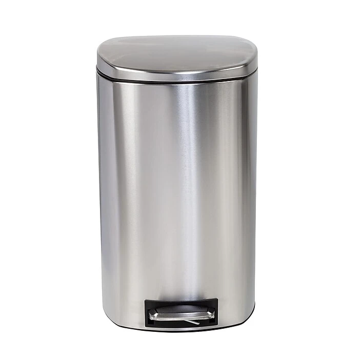Honey-Can-Do Steel Indoor Square Soft-Close Step Trash Can With Hinged Lid, 13.2 Gallon, Silver (TRS-09335) - Image 6