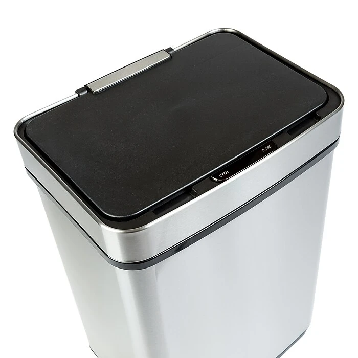 Honey-Can-Do Motion Sensor Steel Indoor Trash Can With Automatic Lid, 13.2 Gallon, Silver (TRS-08414) - Image 6