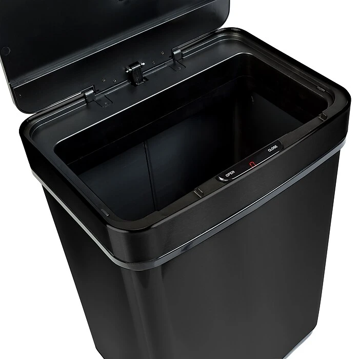 Honey-Can-Do Motion Sensor Steel Indoor Trash Can With Automatic Lid, 13.2 Gallon, Black (TRS-08415) - Image 6