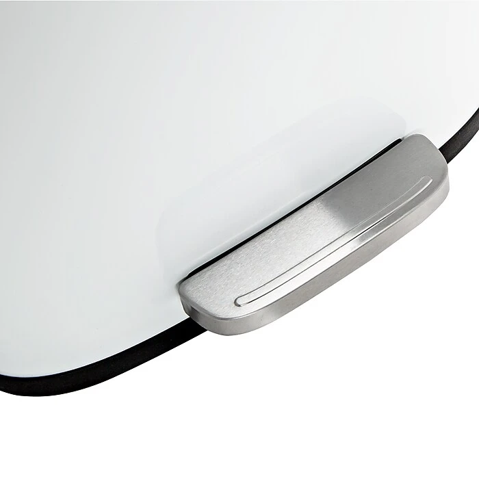 Honey-Can-Do Steel Indoor Trash Can Set With Hinged Lid, 7.92 & 1.32 Gallon, White (TRS-09076) - Image 6