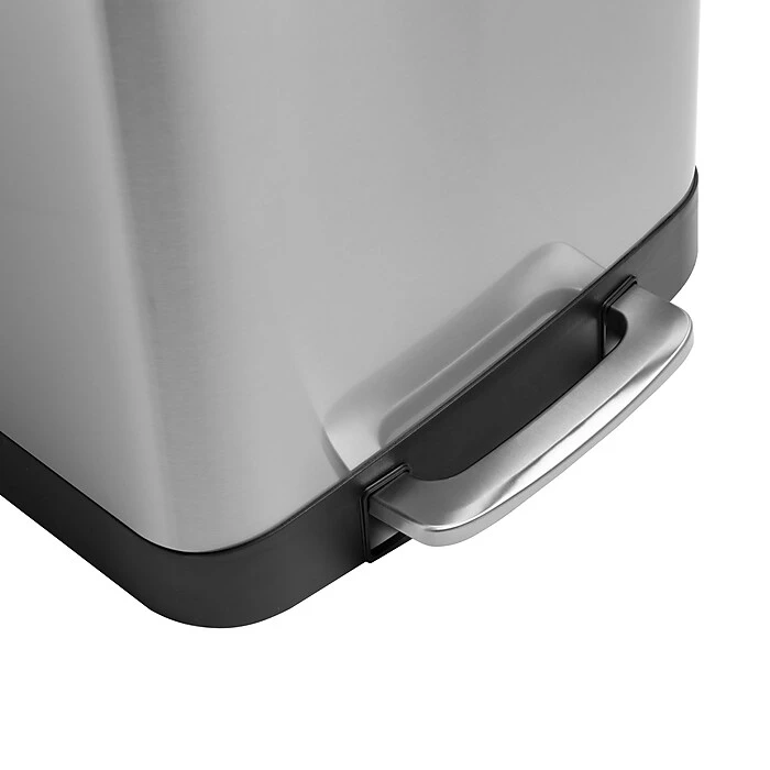 Honey-Can-Do Steel Indoor Square Step Trash Can With Hinged Lid, 13.2 Gallon, Silver (TRS-08993) - Image 6