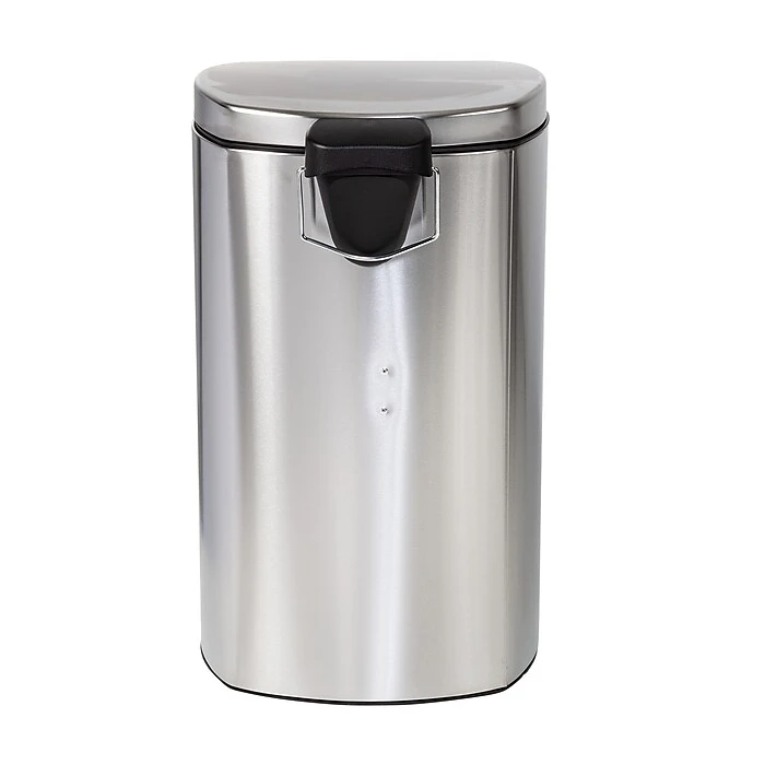 Honey-Can-Do Steel Indoor Square Soft-Close Step Trash Can With Hinged Lid, 13.2 Gallon, Silver (TRS-09335) - Image 8