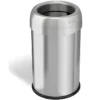 ITouchless Stainless Steel 13 Gallon Dual-Deodorizer Round Open Top Trash Can