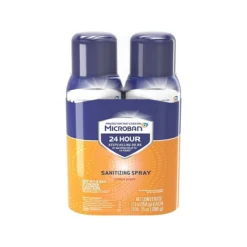 Microban 24 Disinfecting Sanitizing Spray, Citrus Scent, 12.5 Oz., 2/Pack (50195)