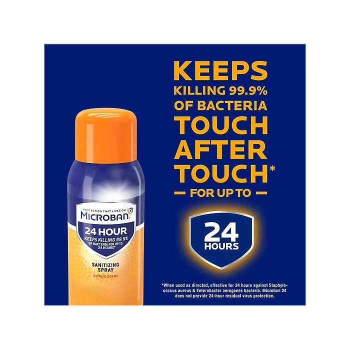 Microban 24 Disinfecting Sanitizing Spray, Citrus Scent, 2.8 Oz. (28078) - Image 6