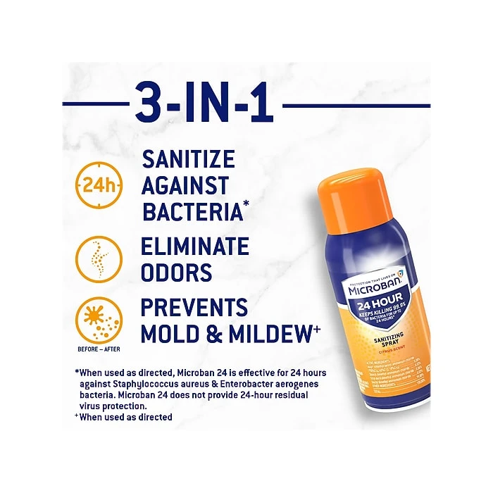 Microban 24 Disinfecting Sanitizing Spray, Citrus Scent, 2.8 Oz. (28078) - Image 8