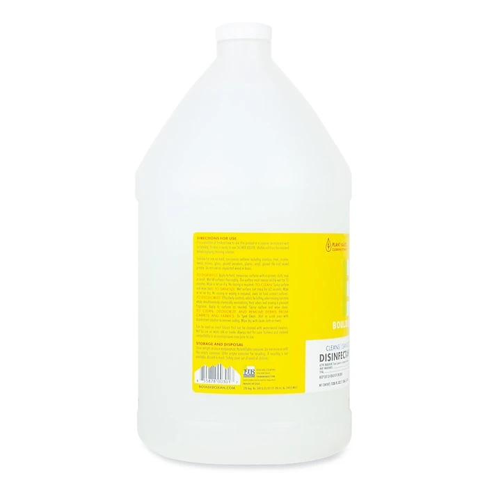 Boulder Clean Disinfectant Cleaner, Lemon Scent, 128 Oz Bottle, 4/Carton - Image 2