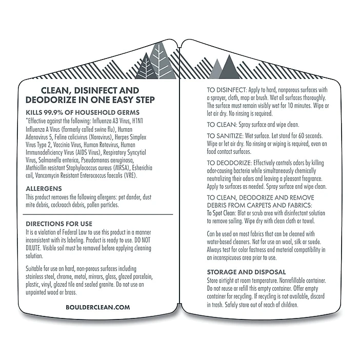 Boulder Clean Disinfectant Cleaner, Lemon Scent, 128 Oz Bottle, 4/Carton - Image 3