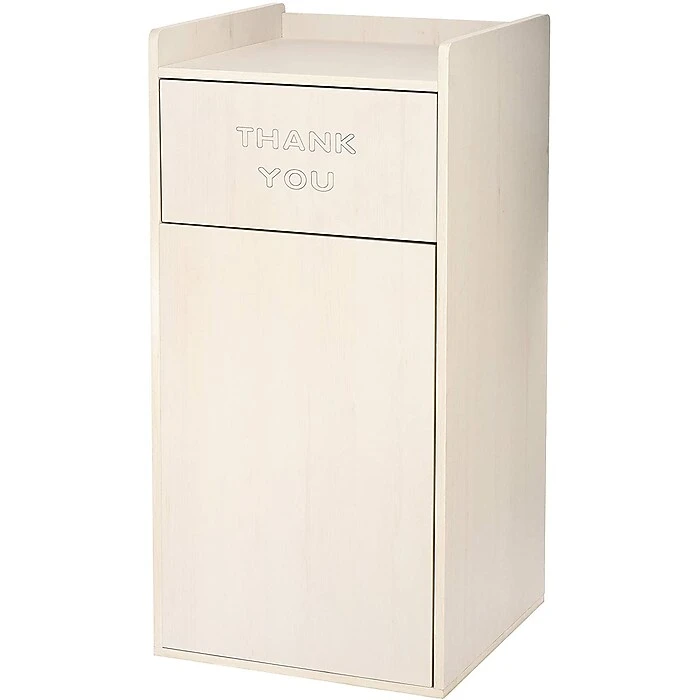 Alpine Industries 40 Gal. White Wood Commercial Tray Top Waste Enclosure Trash Receptacle
