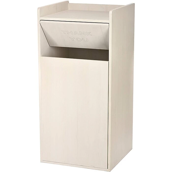 Alpine Industries 40 Gal. White Wood Commercial Tray Top Waste Enclosure Trash Receptacle - Image 5