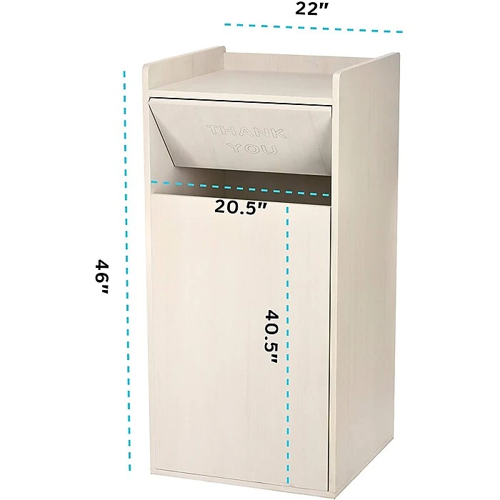 Alpine Industries 40 Gal. White Wood Commercial Tray Top Waste Enclosure Trash Receptacle - Image 6