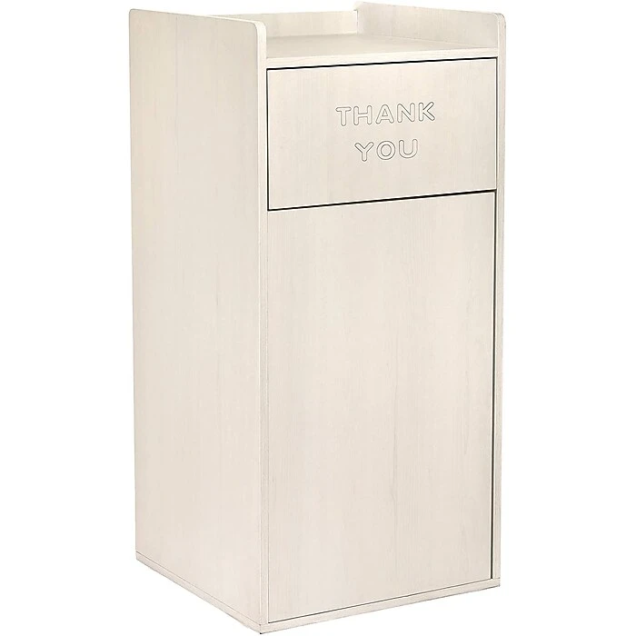 Alpine Industries 40 Gal. White Wood Commercial Tray Top Waste Enclosure Trash Receptacle - Image 8