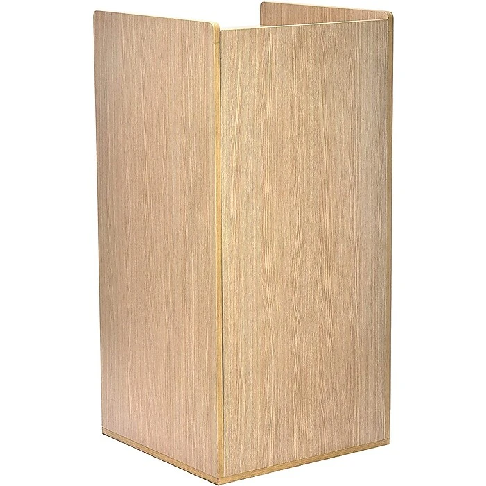 Alpine Industries 40 Gal. Oak Finish Wood Commercial Tray Top Waste Enclosure Trash Receptacle - Image 2