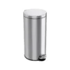 ITouchless SoftStep Round Stainless Steel Step Trash Can With Hinged Lid, 7.93 Gallon (IP08RSS)