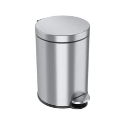ITouchless SoftStep Round Stainless Steel Step Trash Can With Hinged Lid, 3.17 Gallon (IP03RSS)
