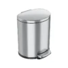 ITouchless SoftStep Semi-Round Stainless Steel Step Trash Can With Hinged Lid, 5.02 Gallon (IP05DSS)