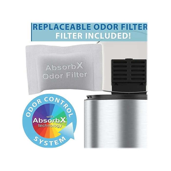 ITouchless SoftStep Semi-Round Stainless Steel Step Trash Can With Hinged Lid, 5.02 Gallon (IP05DSS) - Image 2