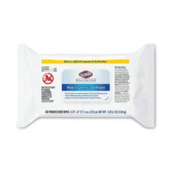 Clorox Healthcare Bleach Germicidal Wipes, 6.75 X 9, Unscented, 100 Wipes/Flat Pack, 6/Pack