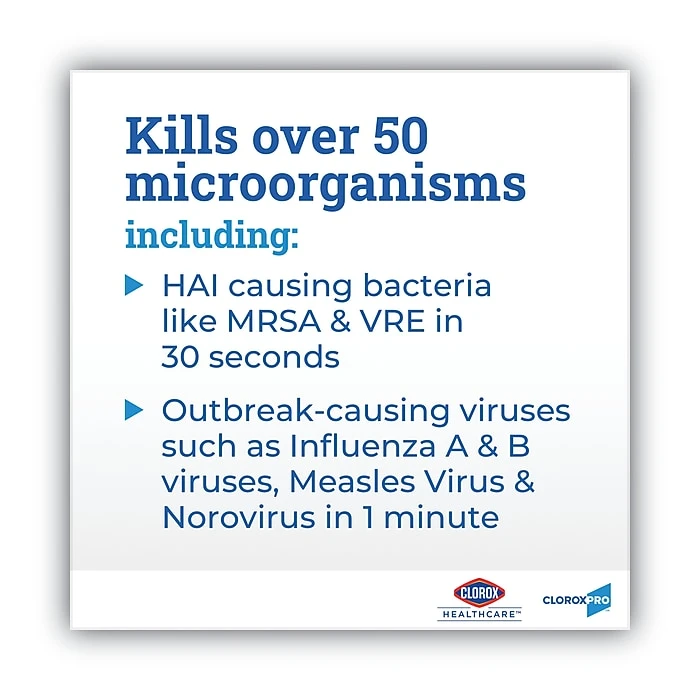 Clorox Healthcare Bleach Germicidal Wipes, 6.75 X 9, Unscented, 100 Wipes/Flat Pack, 6/Pack - Image 2