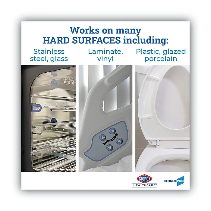 Clorox Healthcare Bleach Germicidal Wipes, 6.75 X 9, Unscented, 100 Wipes/Flat Pack, 6/Pack - Image 3