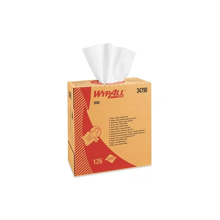 WypAll X60 Hydroknit Wipers, White, 126 Wipes/Box (34790)
