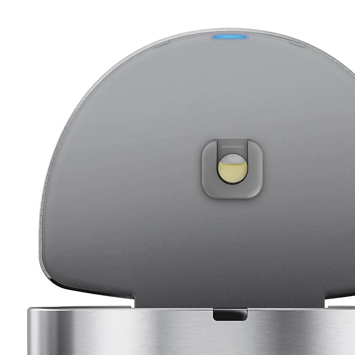 Simplehuman Semi-Round Sensor Trash Can With Liner Pocket, Brushed Stainless Steel, 12 Gallon (ST2009) - Image 5