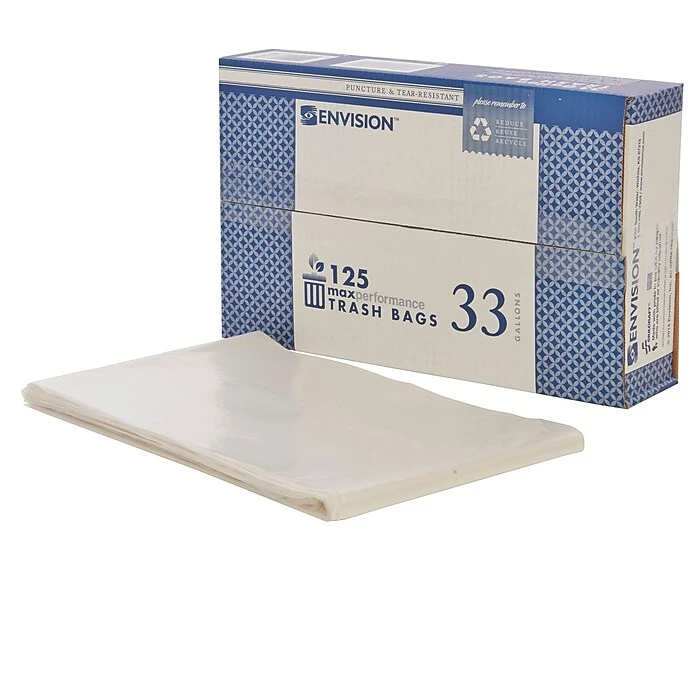 National Industries General Purpose Bags, 33 Gallon, Clear, 39" X 33", 125/Box (8105011839768) - Image 8