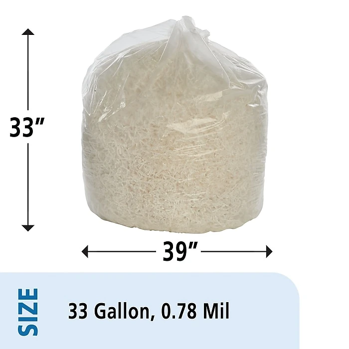 National Industries General Purpose Bags, 33 Gallon, Clear, 39" X 33", 125/Box (8105011839768) - Image 2
