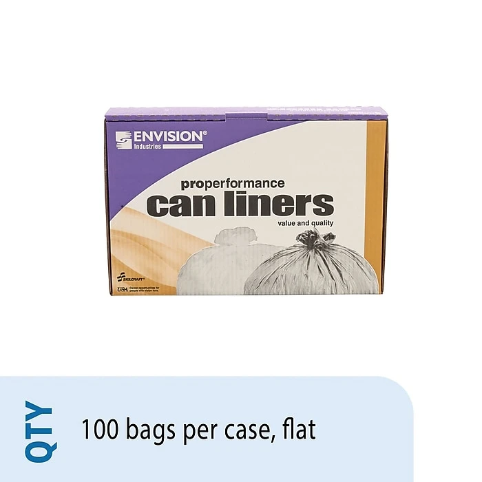 Envision Industries 8105 Extra-Heavy Duty Waste Liners, 33" X 39", 1.5 Mil, 100/Ct, #LD33XH - Image 3
