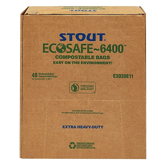 Stout By Envision 30 Gallon Trash Bags, Low Density, 1.1 Mil, 30 X 39, Clear, 12 Bags/Roll, 4 Rolls (STO3039E11) - Image 7