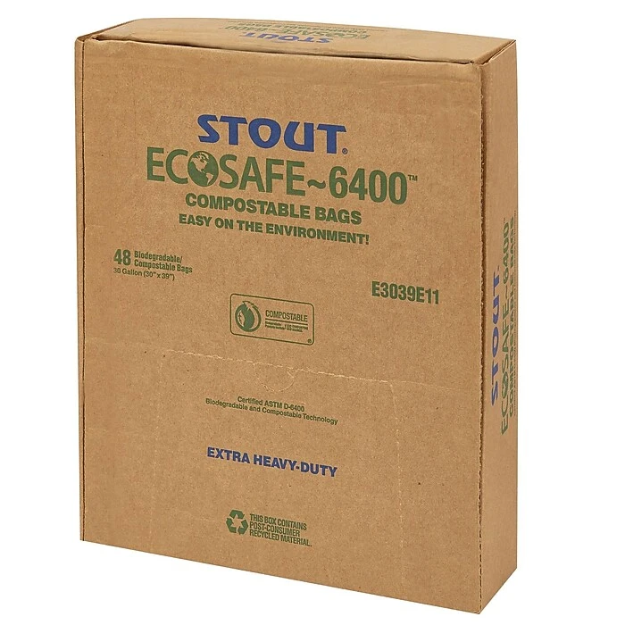Stout By Envision 30 Gallon Trash Bags, Low Density, 1.1 Mil, 30 X 39, Clear, 12 Bags/Roll, 4 Rolls (STO3039E11) - Image 8
