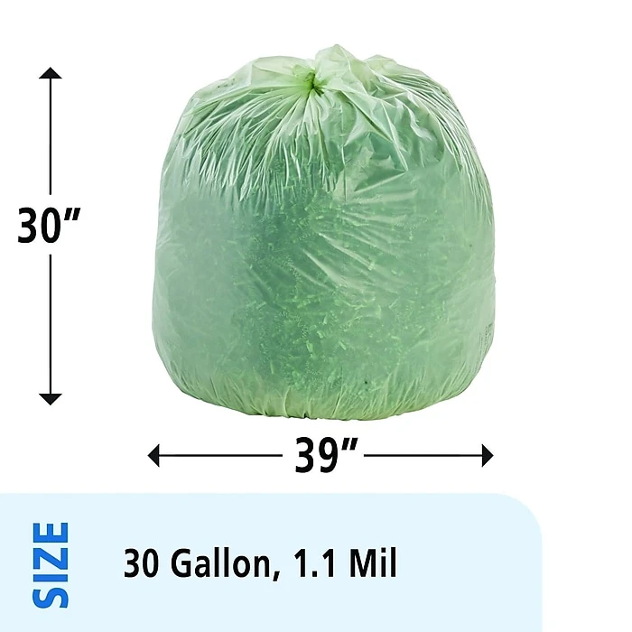 Stout By Envision 30 Gallon Trash Bags, Low Density, 1.1 Mil, 30 X 39, Clear, 12 Bags/Roll, 4 Rolls (STO3039E11) - Image 2