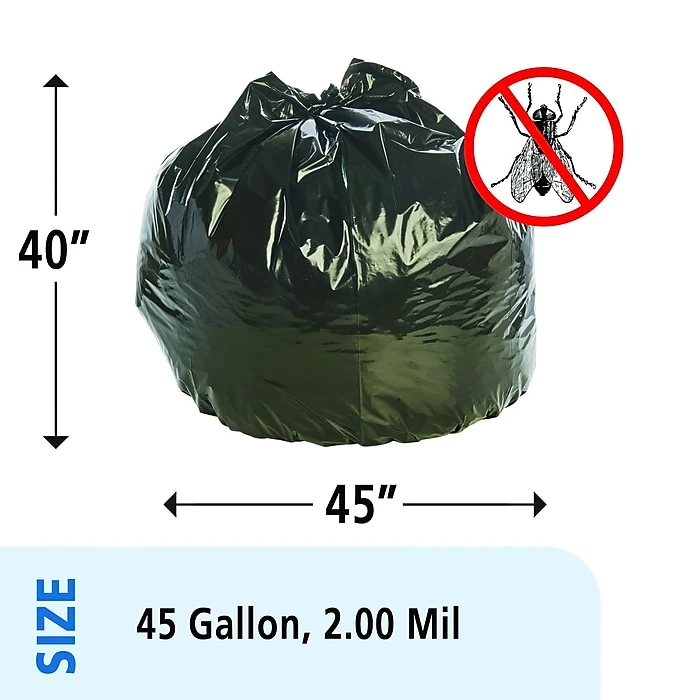 Stout® Insect Repellent Trash Bags, Black, 45 Gallon, 65 Bags/Box - Image 2