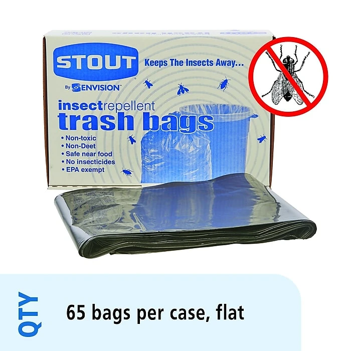 Stout® Insect Repellent Trash Bags, Black, 45 Gallon, 65 Bags/Box - Image 3