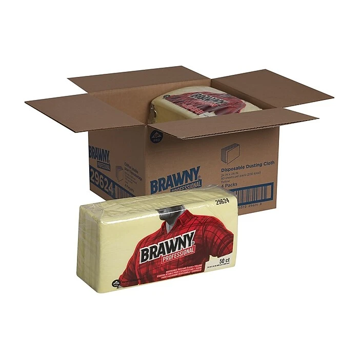 GP PRO Brawny® Professional Disposable Dusting Cloth, 24” X 24”, Yellow, 200/BX (29624) - Image 4