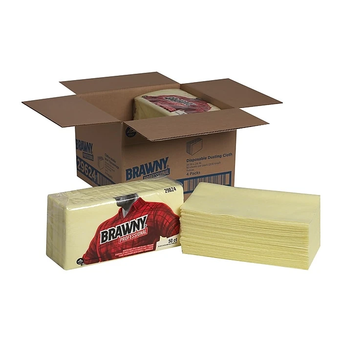 GP PRO Brawny® Professional Disposable Dusting Cloth, 24” X 24”, Yellow, 200/BX (29624) - Image 5