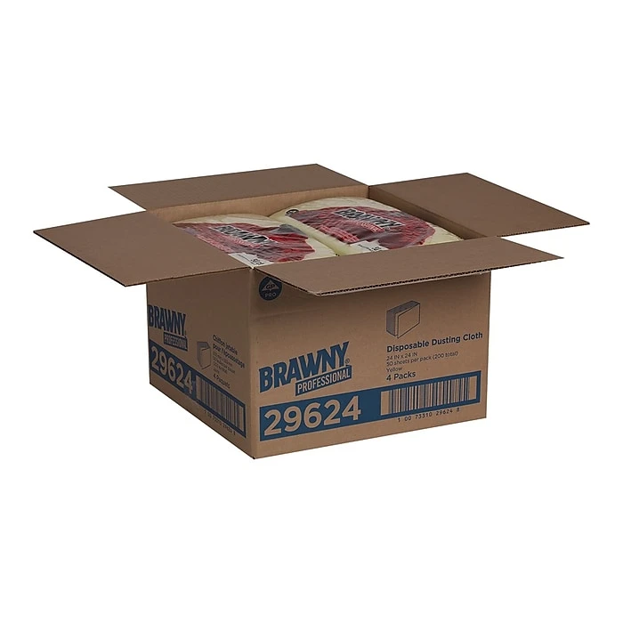 GP PRO Brawny® Professional Disposable Dusting Cloth, 24” X 24”, Yellow, 200/BX (29624) - Image 3