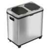 ITouchless Halo Dual Compartment Stainless Steel Sensor Recycle Bin And Trash Can, 16 Gallon (RT16SS)