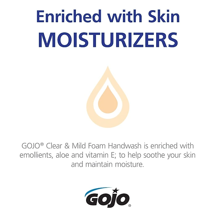 GOJO Clear & Mild Foaming Soap Refill, Unscented, 40.5 Oz., 2/Carton (1911-02) - Image 7