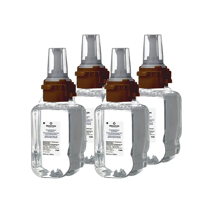 Brighton Professional™ Clear & Mild Foaming Hand Wash ADX Refills, Fragrance Free, 700 ML, 4/Ct (21884) - Image 3