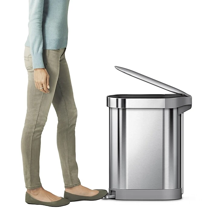 Simplehuman Slim Step Trash Can, Brushed Stainless Steel, 12 Gal. (CW2044) - Image 3